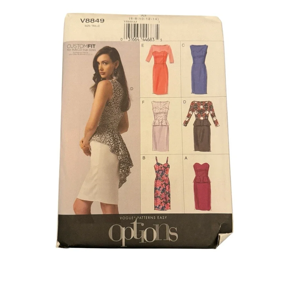 Vogue Sewing Pattern Woman Misses' Petite Dresses Custom‎ Fit V8849 WMS SZ 6-14